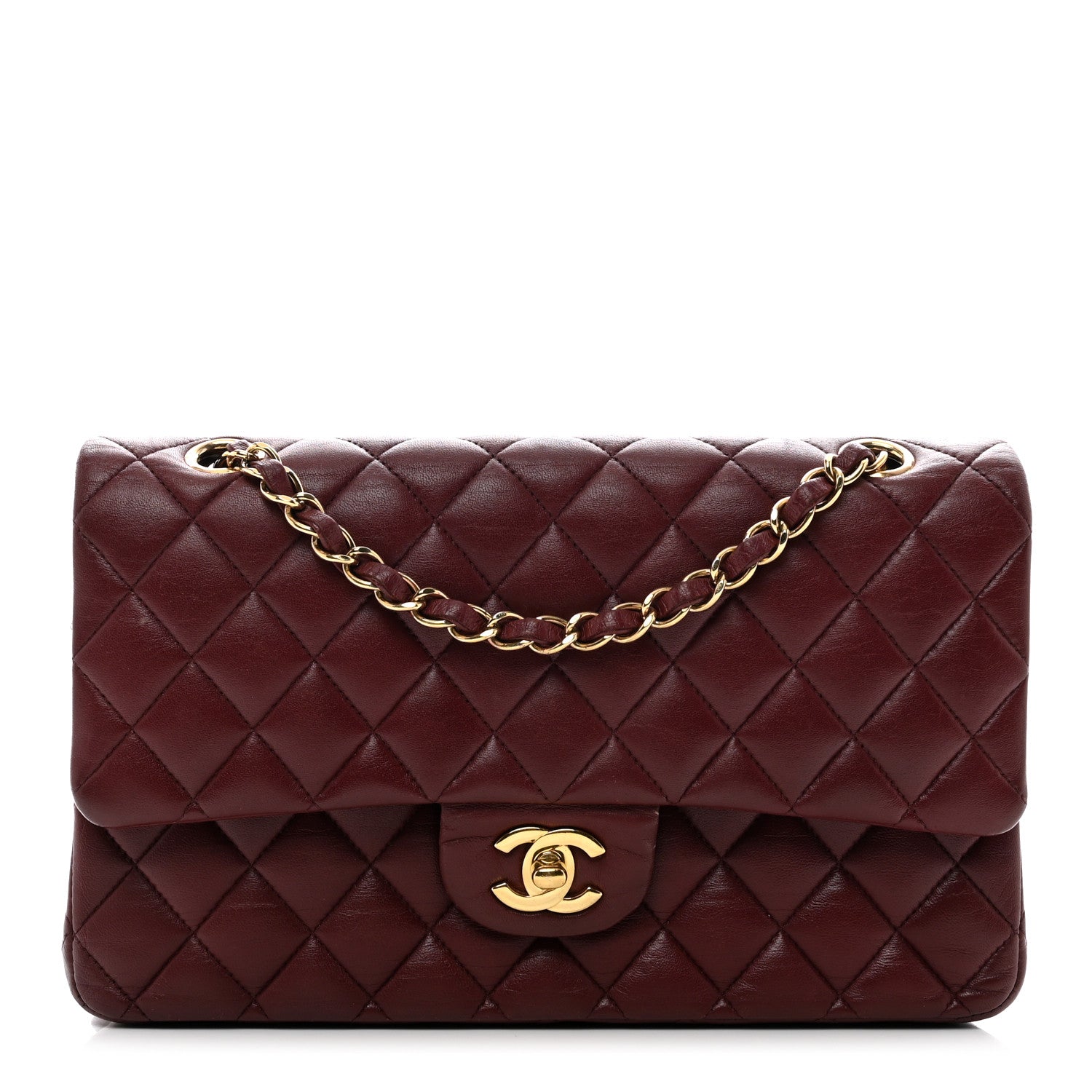 Chanel Lambskin Quilted Medium Double Flap Burgundy 1 of 13
