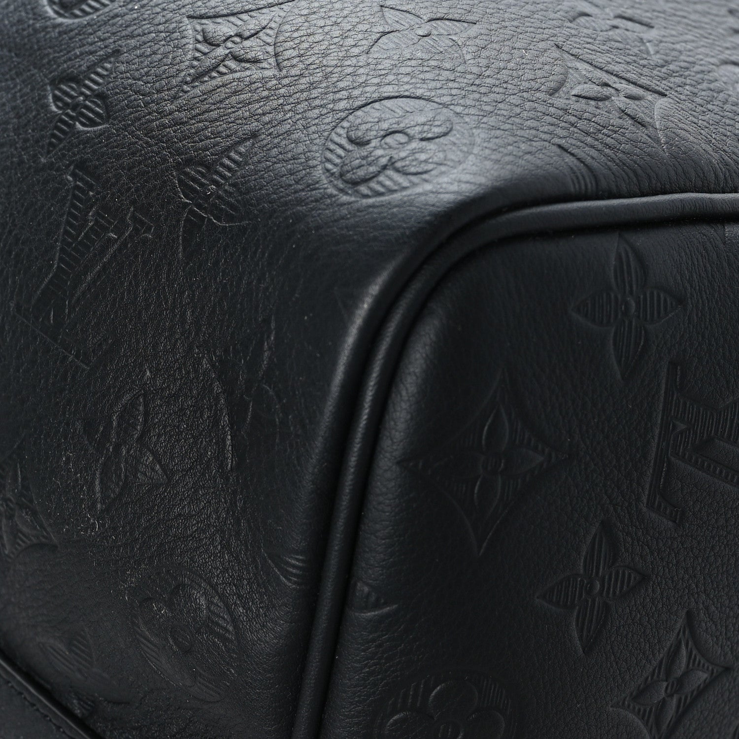 Louis Vuitton Calfskin Shadow Monogram Keepall Bandouliere 50 Black 9 of 9