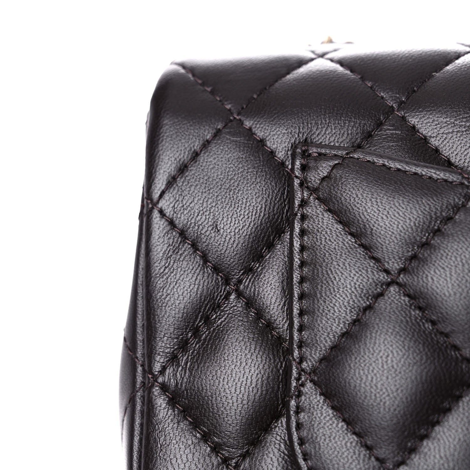 Chanel Lambskin Quilted Mini Rectangular Flap Dark Brown 10 of 11