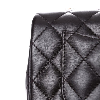 Chanel Lambskin Quilted Mini Rectangular Flap Dark Brown 10 of 11