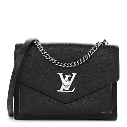 Louis Vuitton Soft Calfskin Mylockme Chain Bag BB Black 1 of 14