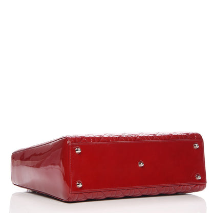Christian Dior Patent Cannage Large Lady Dior Red 5 of 12