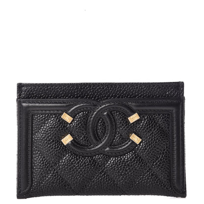 Chanel Caviar Quilted Filigree Card Holder Black 1 of 10