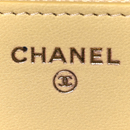Chanel Lambskin Quilted Enamel Wallet On Chain WOC Yellow 6 of 12