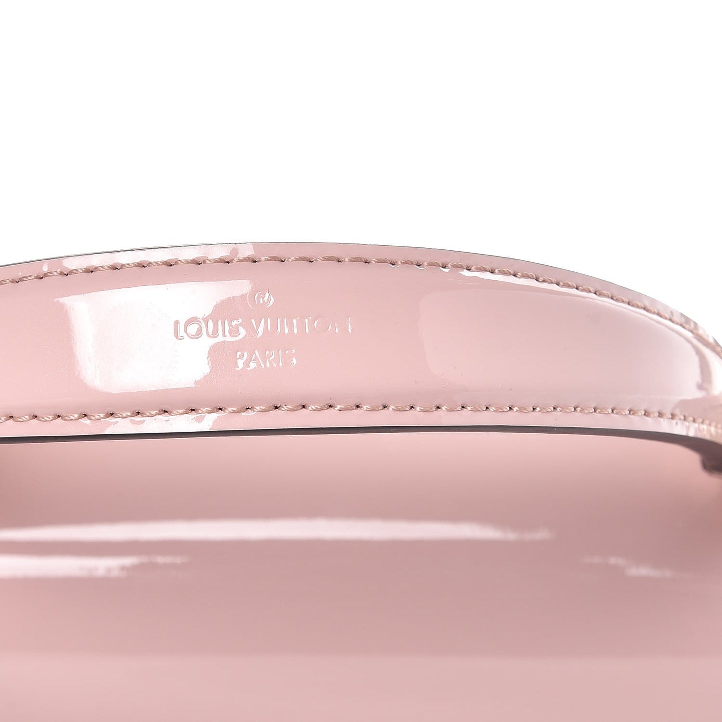 Patent Calfskin Monogram Cherrywood PM Rose Ballerine