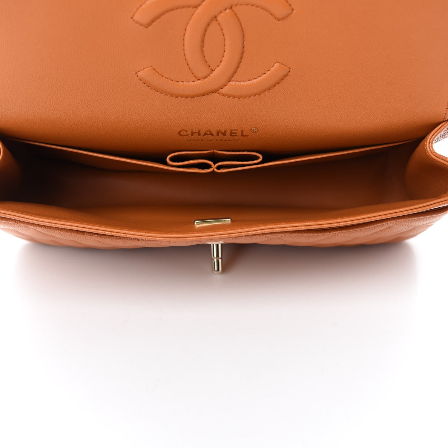 Chanel Caviar Quilted Medium Double Flap Light Brown 5 of 10