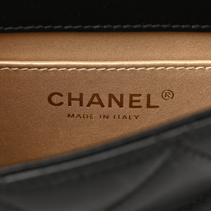 Chanel Lambskin Quilted Mini CC Crystal Logo Chain Flap Black 6 of 11