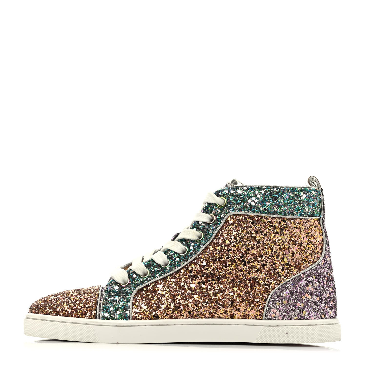 Christian Louboutin Bip Bip Glitter Womens Orlato Flat Sneakers 37.5 Multicolor 1 of 4