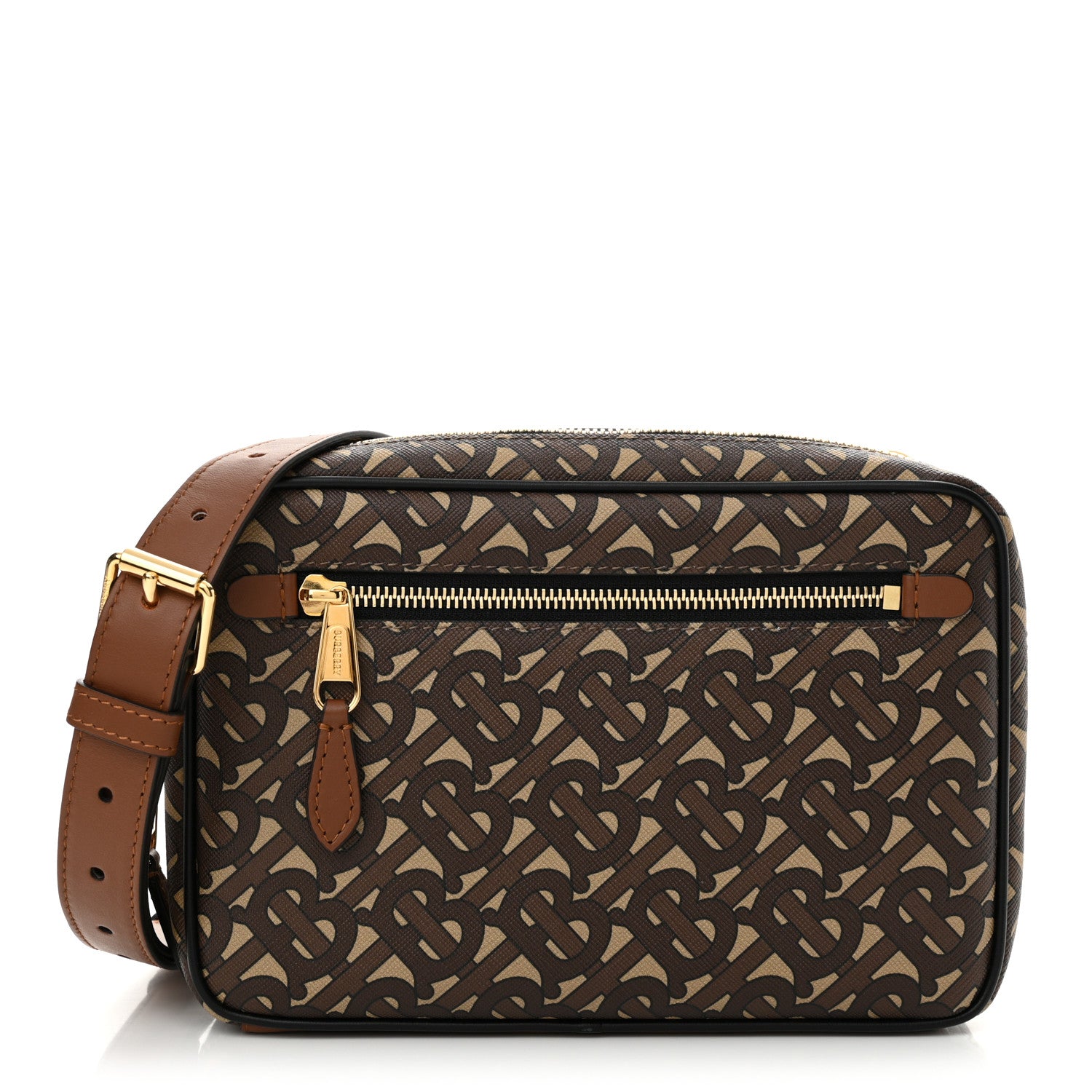 Burberry E-Canvas Monogram Camera Bag Bridle Brown 1 of 10