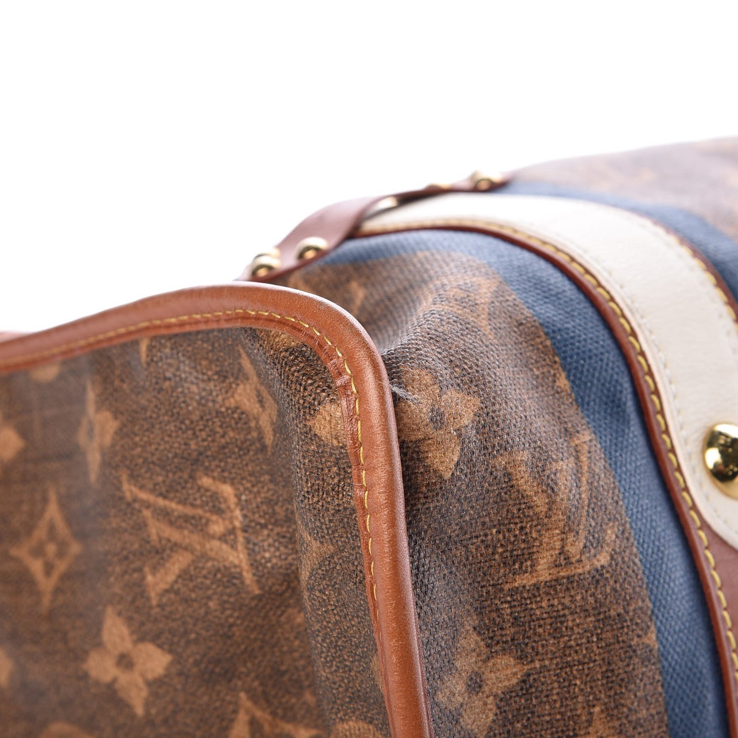 Monogram Rayures Tisse Sac GM Blue