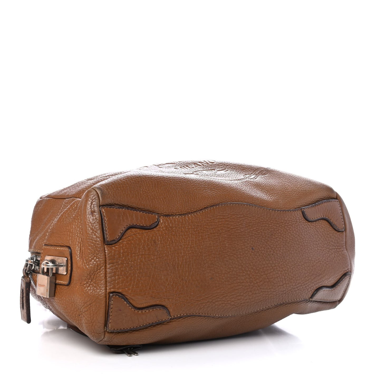 Vitello Daino Embossed Logo Bowler Cuoio