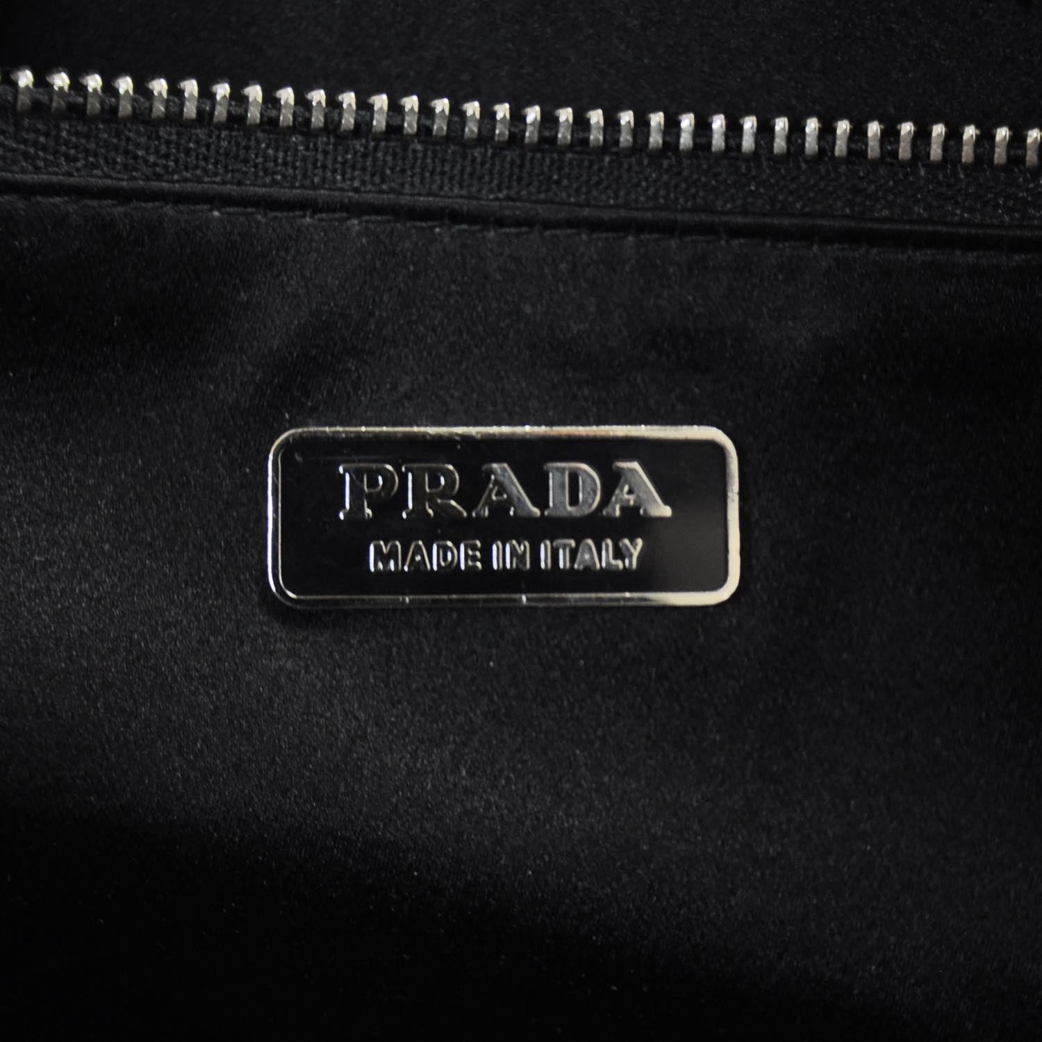 Prada Crocodile Embossed Long Clutch Black 7 of 9