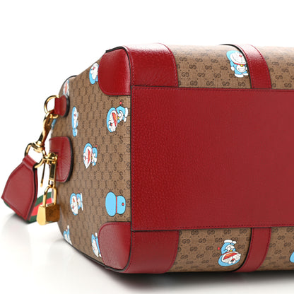 Gucci X DORAEMON Mini Vintage GG Supreme Monogram Web Duffle Travel Bag Beige Cherry Red 8 of 9