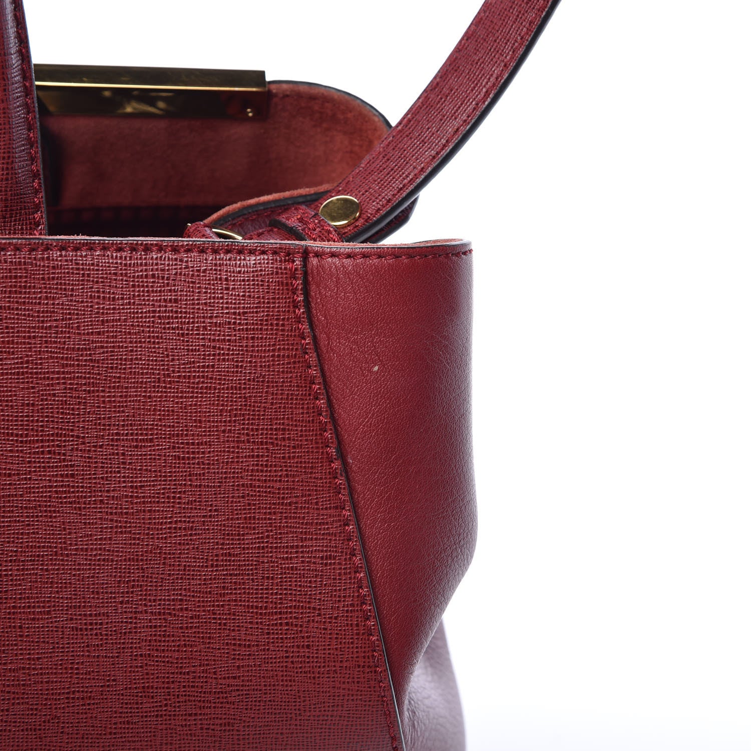 Fendi Vitello Elite Regular 2Jours Tote Rosso Scuro Ciliegia 11 of 18