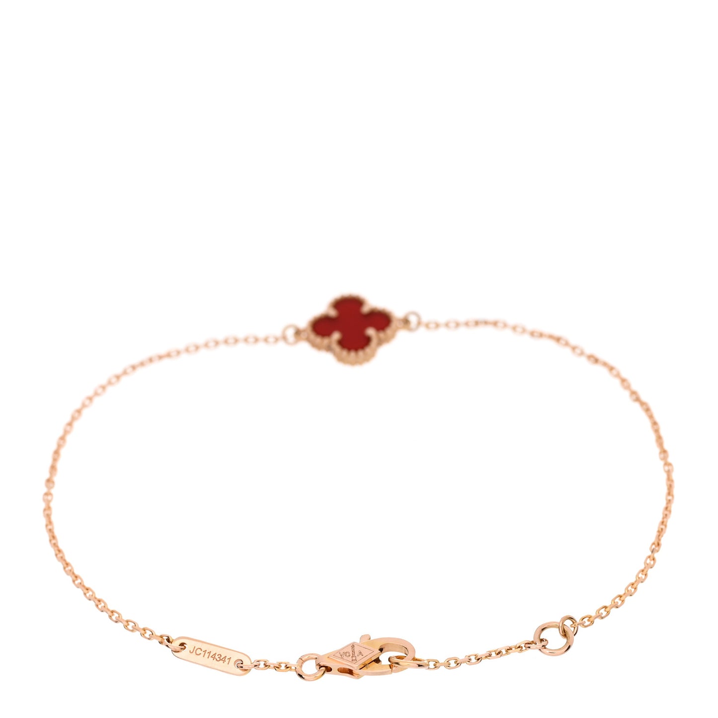 18K Rose Gold Carnelian Sweet Alhambra Bracelet