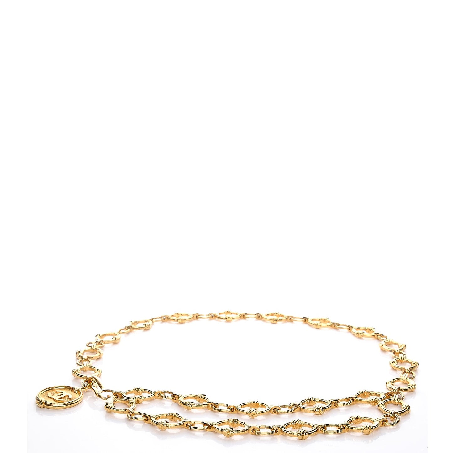 Chain CC Medallion Belt Gold