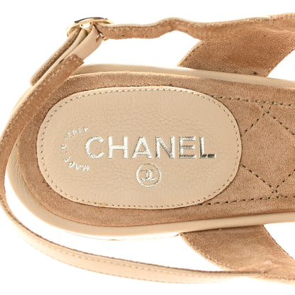 Chanel Calfskin Quilted CC Turnlock Sandals 39 Dark 39 White 6 of 17