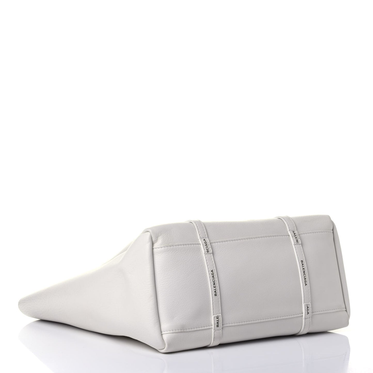 Calfskin Logo Strap Small Everyday Tote White Black
