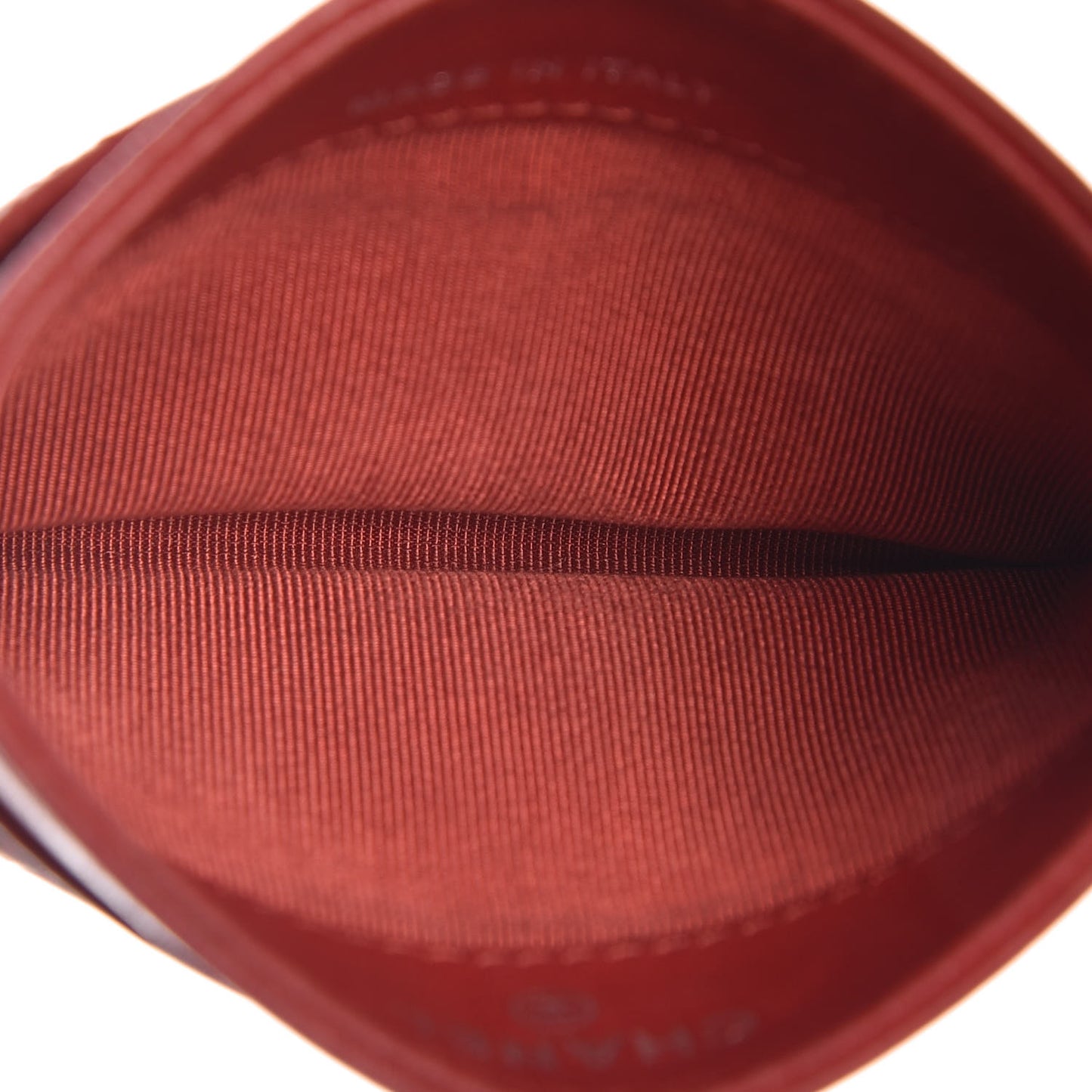 Lambskin Quilted Card Holder Red
