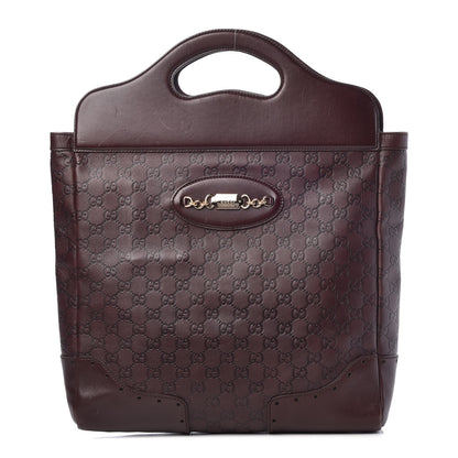 Gucci Guccissima Large Punch Top Handle Tote Dark Brown 1 of 15