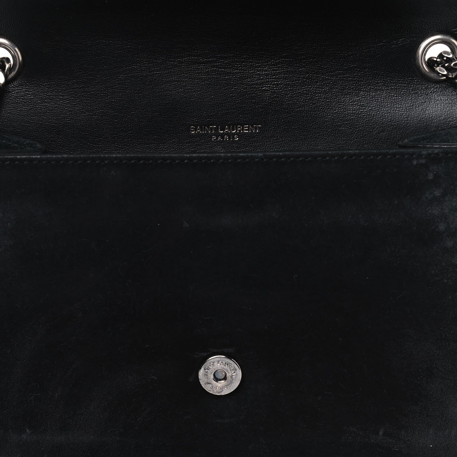 Saint Laurent Suede Small Monogram Stone Studded Kate Satchel Black Turquoise Coral 5 of 8