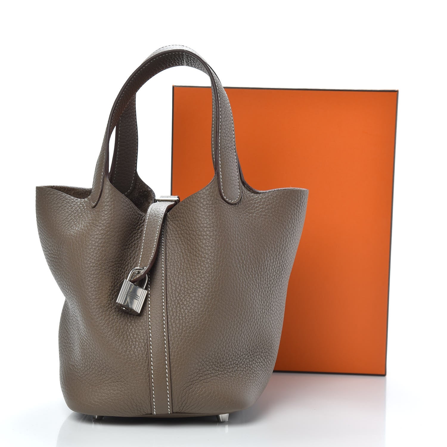 Hermes Taurillon Clemence Picotin Lock 18 PM Etoupe 11 of 11