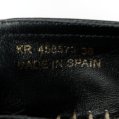 Saint Laurent Lambskin Monogram Espadrilles 38 Black 8 of 9