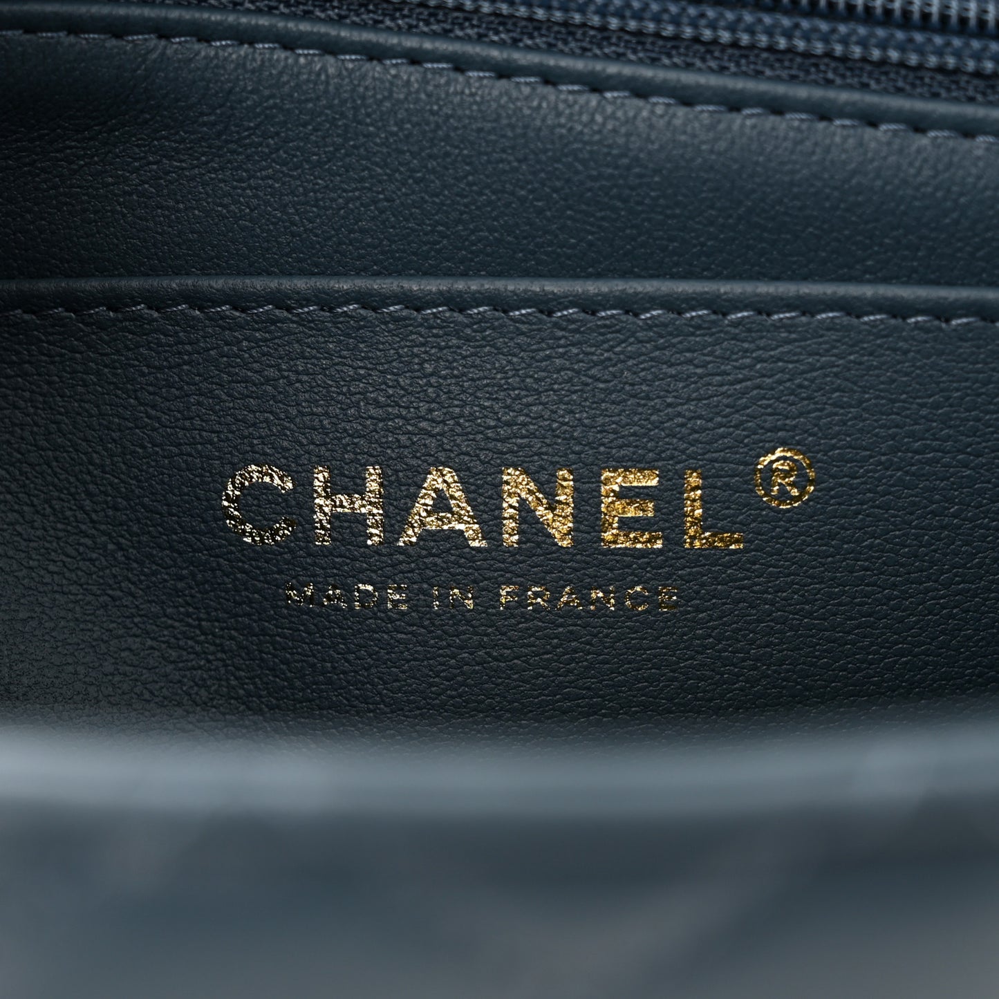 Lambskin Quilted Mini Top Handle Rectangular Flap Blue