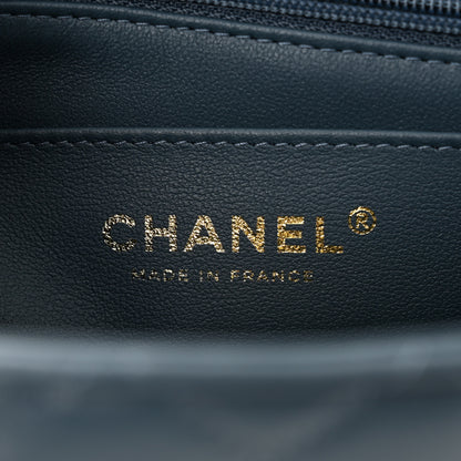 Chanel Lambskin Quilted Mini Top Handle Rectangular Flap Blue 6 of 11