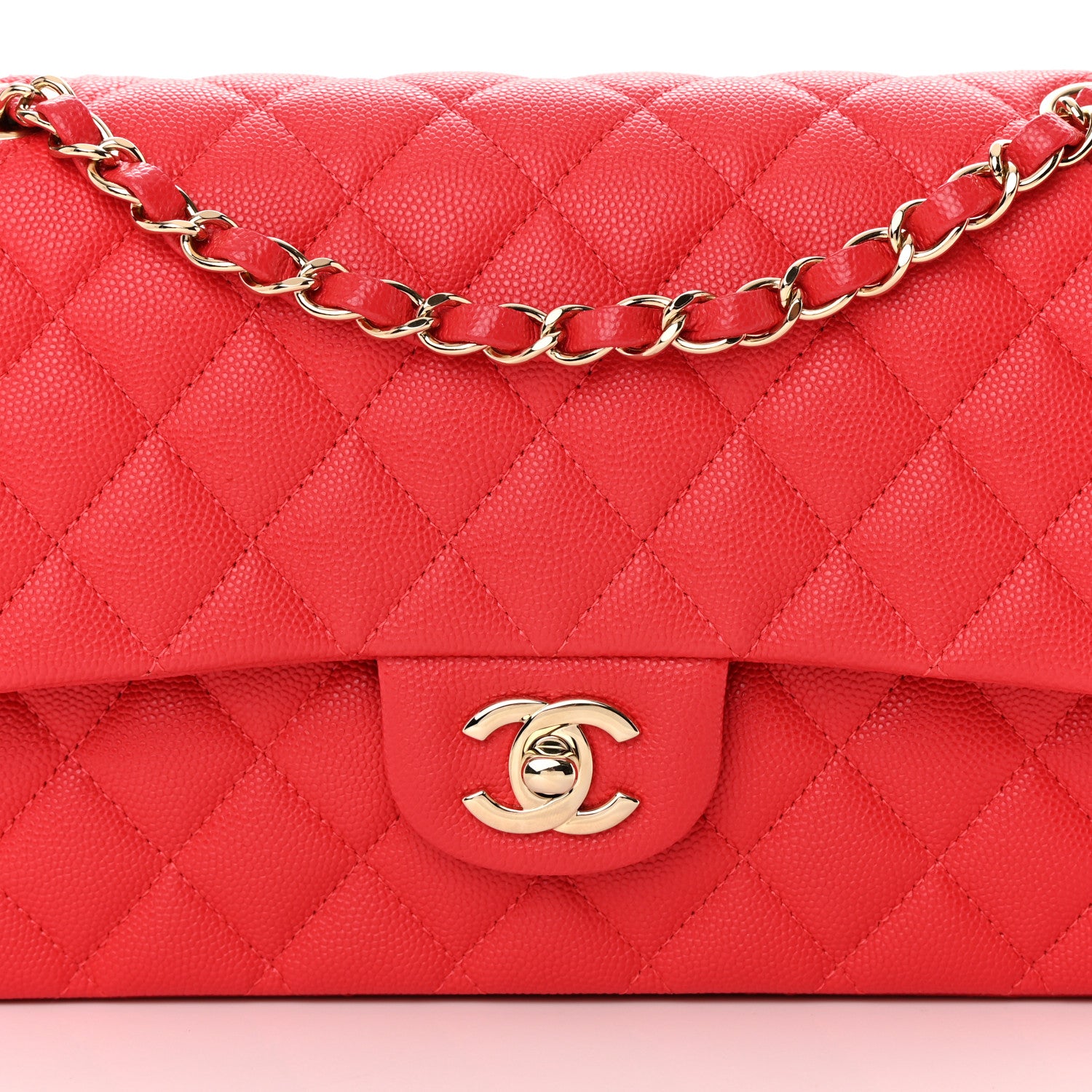Chanel Caviar Quilted Medium Double Flap Red 8 of 14