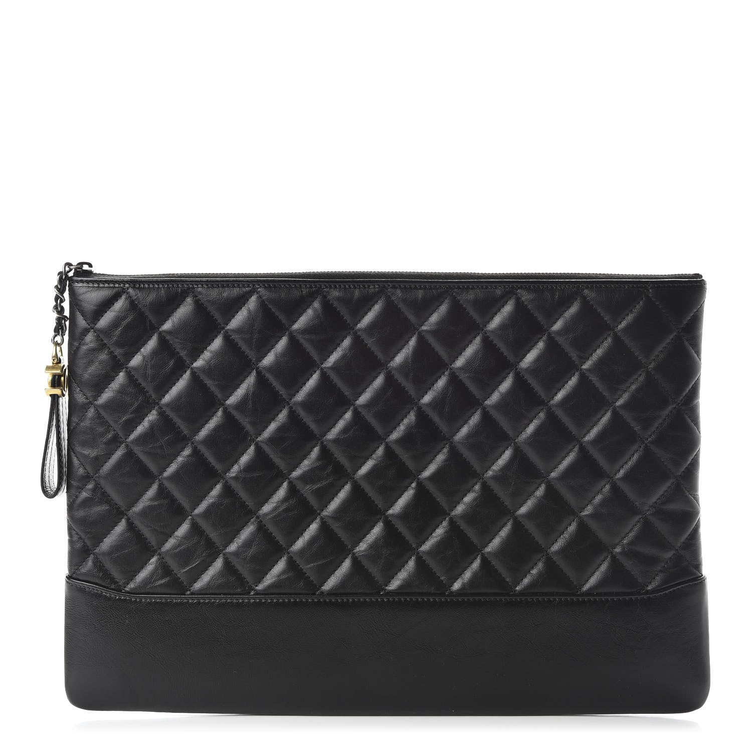 Chanel Aged Calfskin Quilted Large Gabrielle Cosmetic Case Black 1 of 8