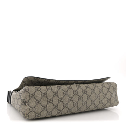 Gucci GG Supreme Monogram Web Flap Messenger Bag Black 6 of 19
