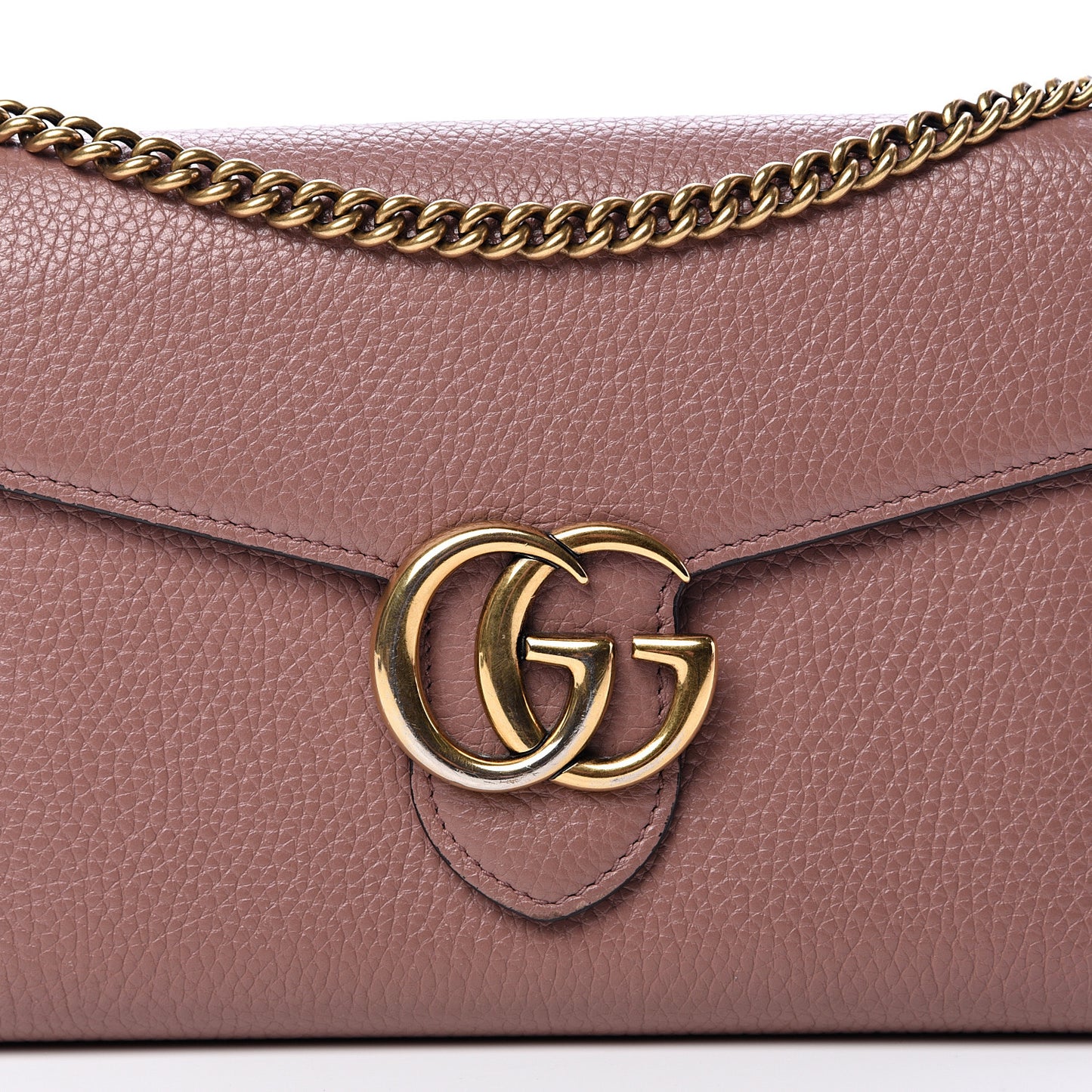 Cellarius Calfskin GG Marmont Chain Wallet Rosy Phard