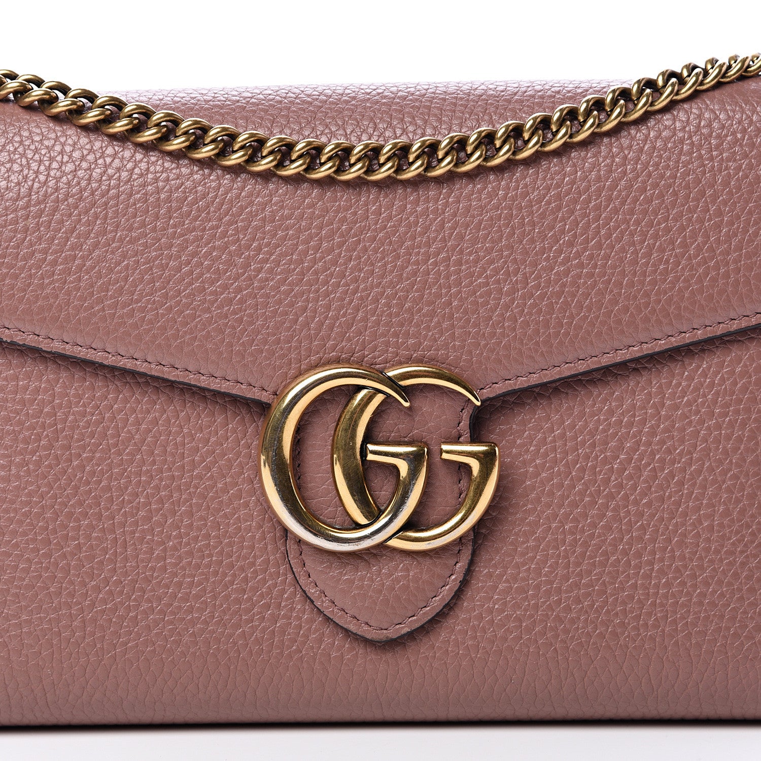 Gucci Cellarius Calfskin GG Marmont Chain Wallet Rosy Phard 7 of 10