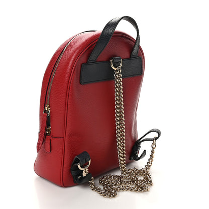 Gucci Pebbled Calfskin Bi-Color Soho Chain Backpack Red Navy 3 of 11