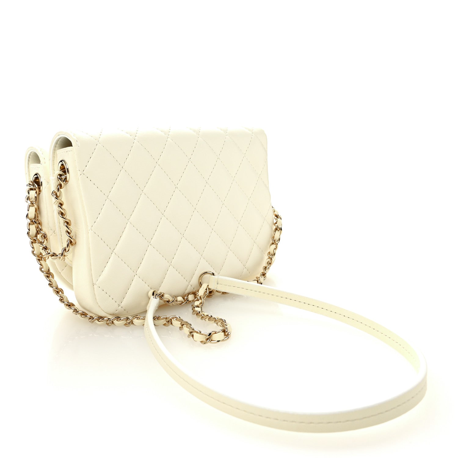 Chanel Lambskin Quilted Side Packs White 3 of 12
