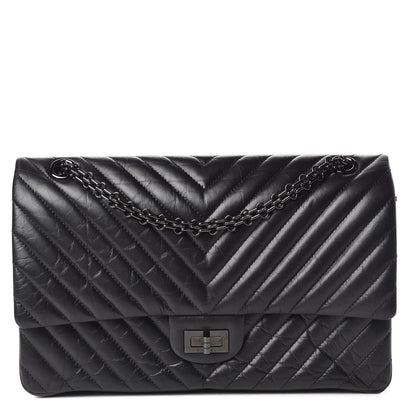 Chanel Aged Calfskin Chevron Quilted 2.55 Reissue 226 So Black 1 of 11
