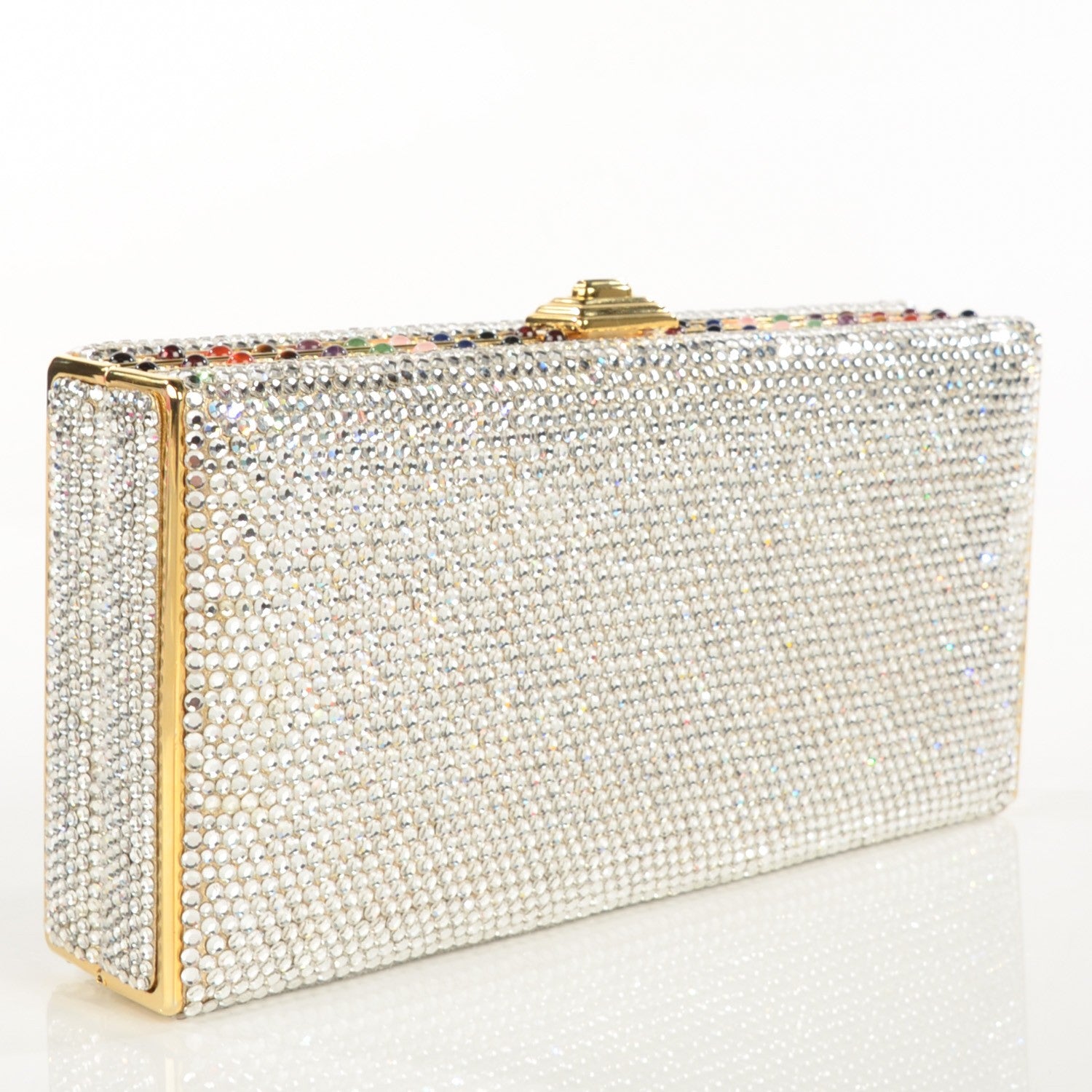 Judith Leiber Swarovski Crystal Gemstone Minaudiere Clutch 3 of 7