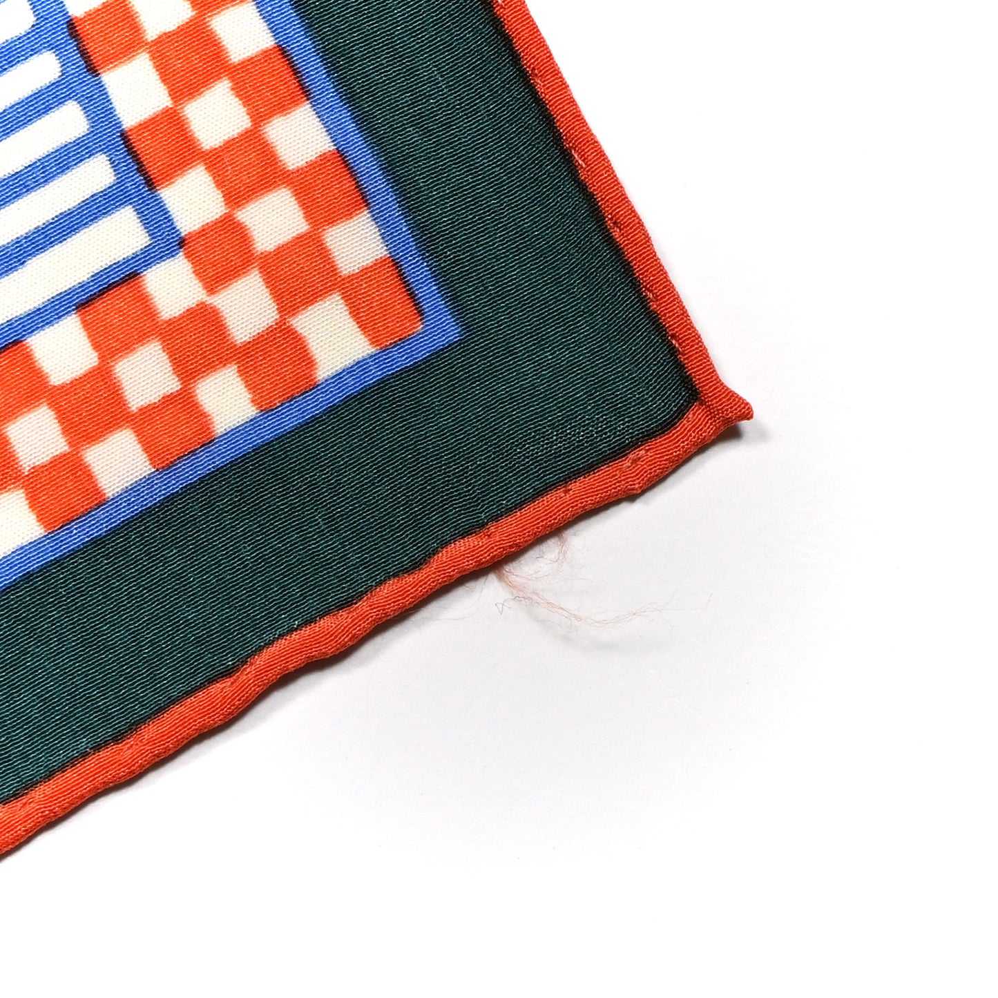 Silk Damier Aquarelle Scarf Piment