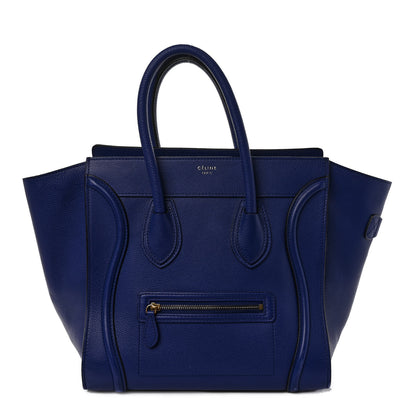 Celine Drummed Calfskin Mini Luggage Indigo 1 of 8