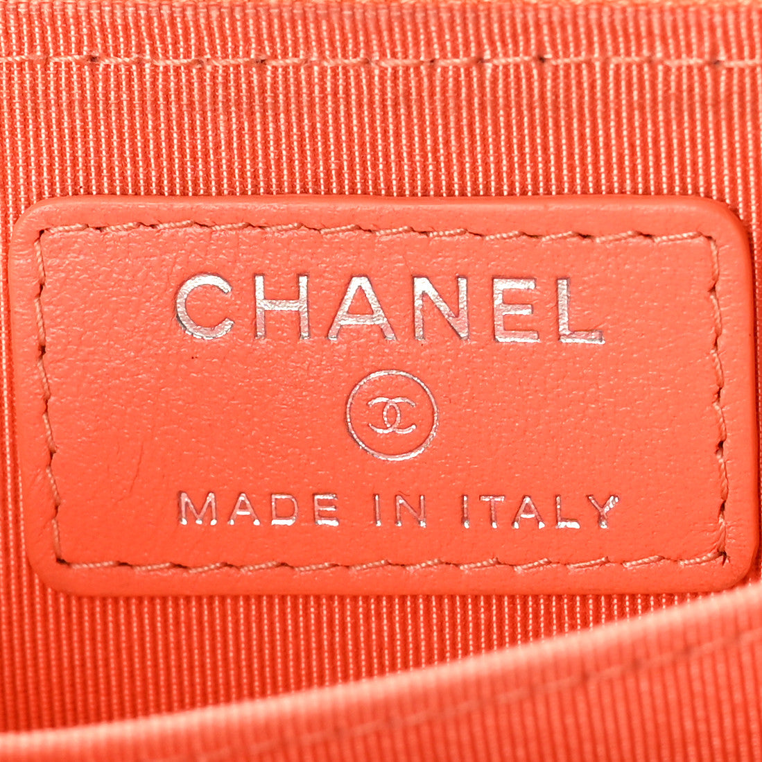 Chanel Lambskin Quilted Zip Around Coin Purse Wallet Coral 6 of 9