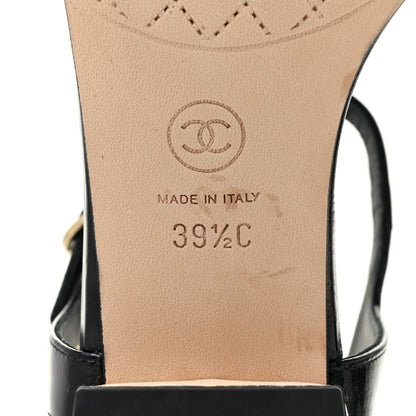 Chanel Calfskin Medallion CC Thong Sandals 39.5 Black 8 of 10