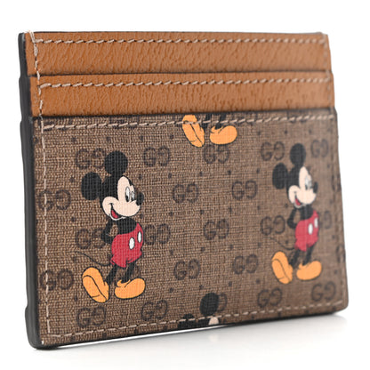 Gucci X DISNEY Mini Vintage GG Supreme Monogram Mickey Mouse Card Holder Beige Vintage Sun Oil 3 of 6