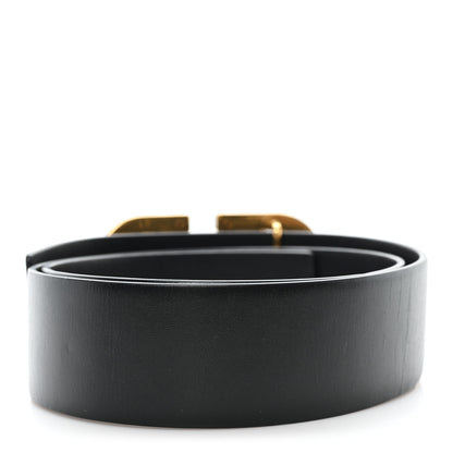 Valentino Garavani Glossy Calfskin Monochrome VLogo Belt 75 30 Black 2 of 5