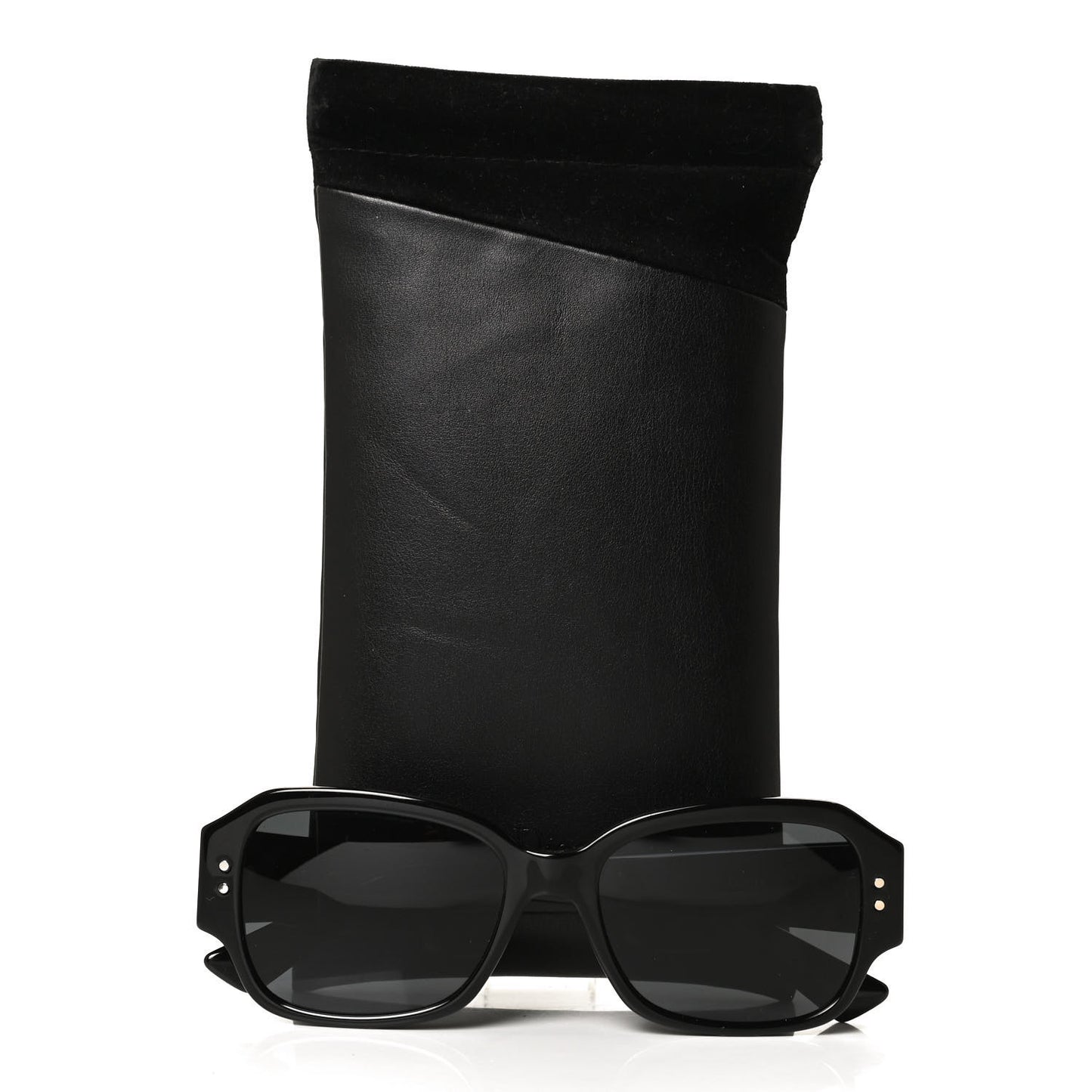 Acetate Cannage Lady Dior Studs 5 Sunglasses Black