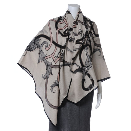 Hermes Cashmere Silk L Instruction Du Roi Shawl 140 3 of 9