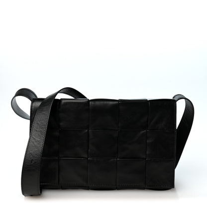 Bottega Veneta Paper Calfskin Maxi Intreccio Cassette Crossbody Bag Black 1 of 9
