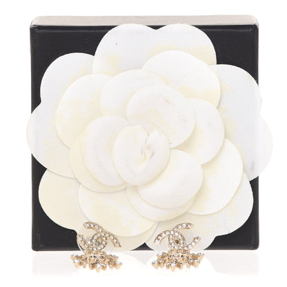 Chanel Crystal Snowflake CC Drop Earrings Gold 5 of 5