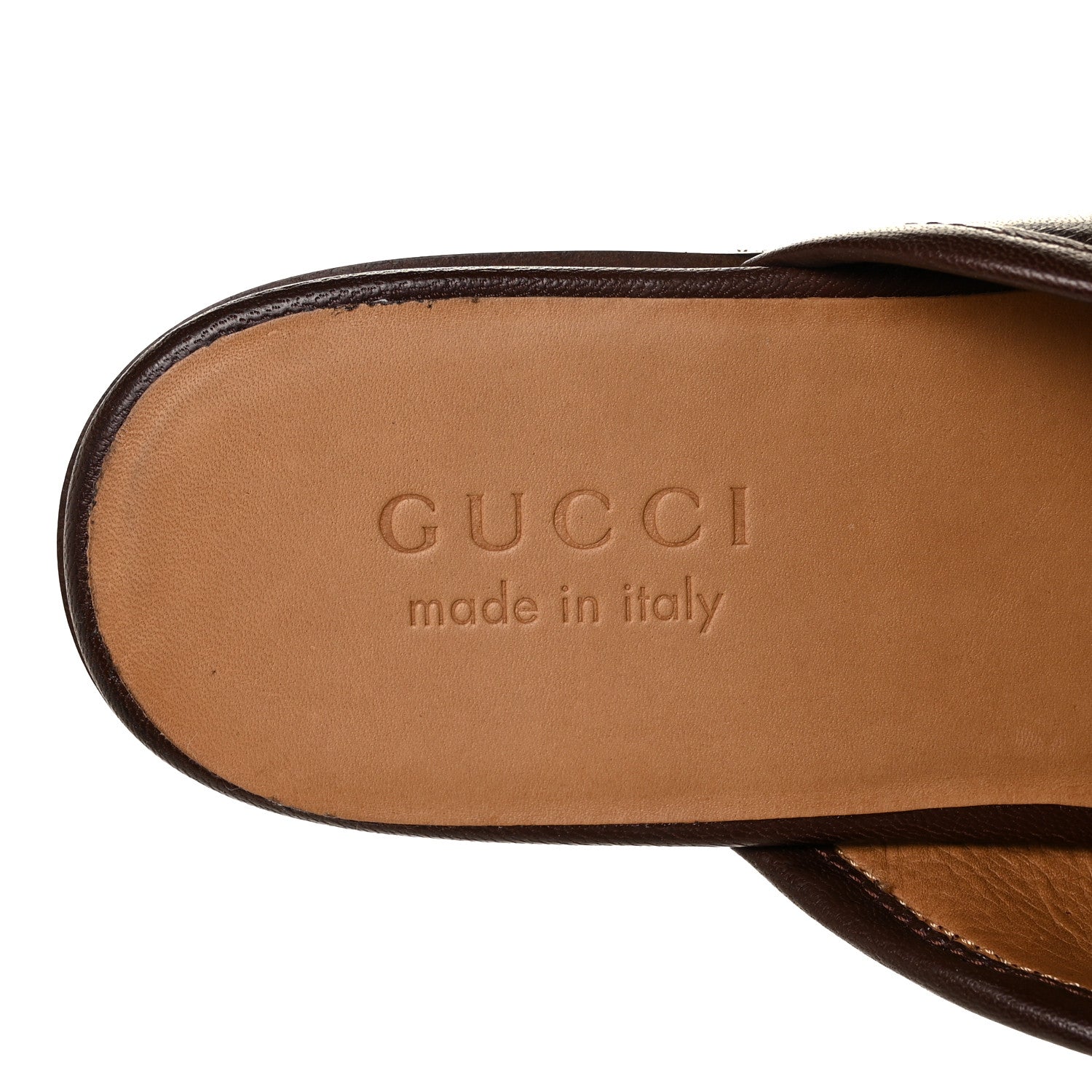 Gucci Goatskin Mens Horsebit Slippers 6 Brown 7 of 9