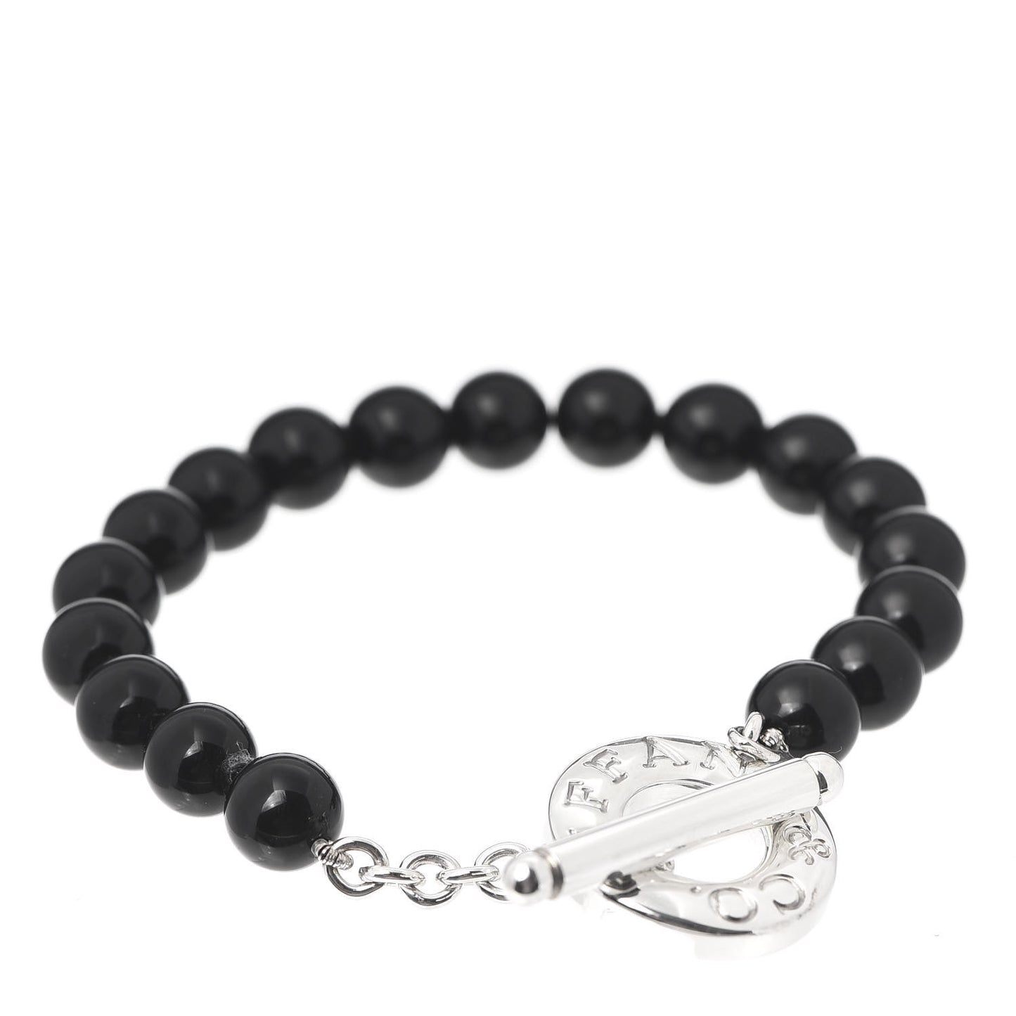 Sterling Silver Black Onyx Bead Toggle Bracelet